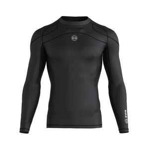 BWB MEN'S BLACK LONG SLEEVE BASELAYER COMPRESSION SHIRT & LEGGINGS SET