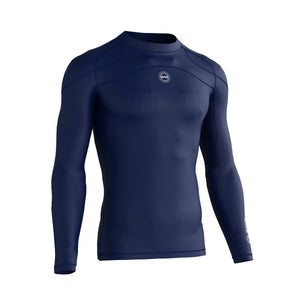 BWB MEN'S NAVY BLUE LONG SLEEVE BASELAYER COMPRESSION SHIRT & LEGGINGS SET