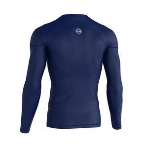 BWB MEN'S NAVY BLUE LONG SLEEVE BASELAYER COMPRESSION SHIRT & LEGGINGS SET