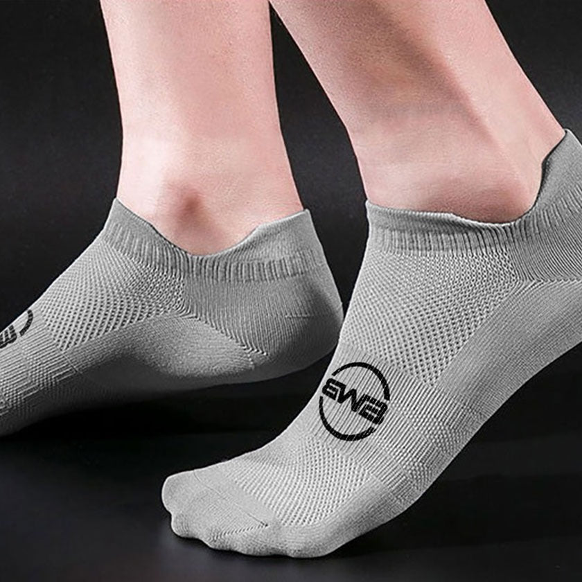 BWB Sports No Show Tab Cushioned Running Cotton Socks