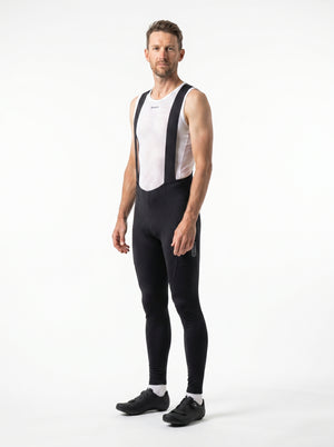 BWB Men's Yellow Thermal Frost performance Winter Cycling Jersey & cargo Bib Tights Set