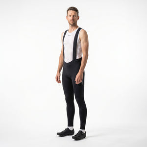 BWB Men's Black Thermal Frost performance Winter Cycling Jersey & cargo Bib Tights Set