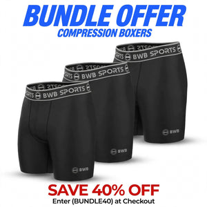 BWB Men's Boxer Shorts Value Pack 3 - Black