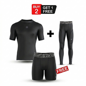 BWB Men's Black Premium Full Body Recovery Compression Bundle