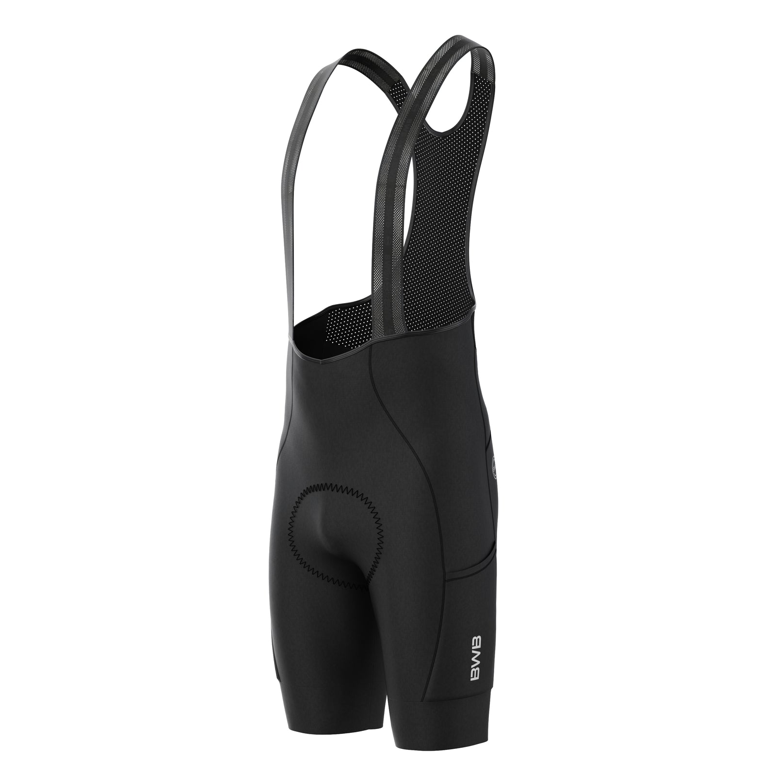BWB Men’s Pro Black Summer Cycling Cargo Bib Shorts