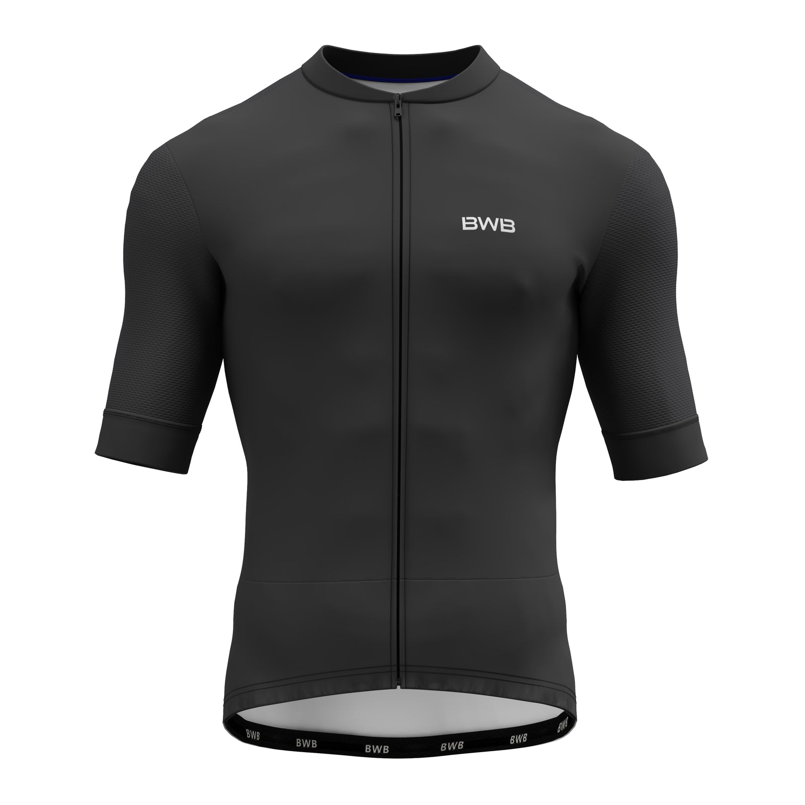 BWB Men's Pro Black Short Sleeve Summer Cycling Jersey