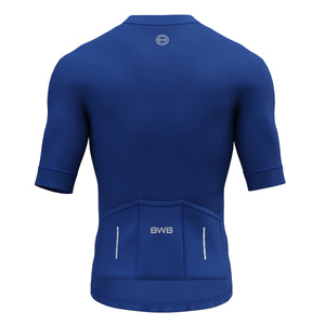 Navy Blue Men's Short Sleeve Cycling Jersey & Bib Shorts Set with 3 Pairs Cycling Socks & Free Fingerless Gel Padded Gloves
