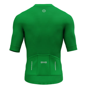 BWB Men's Pro Green Short Sleeve Summer Cycling Jersey