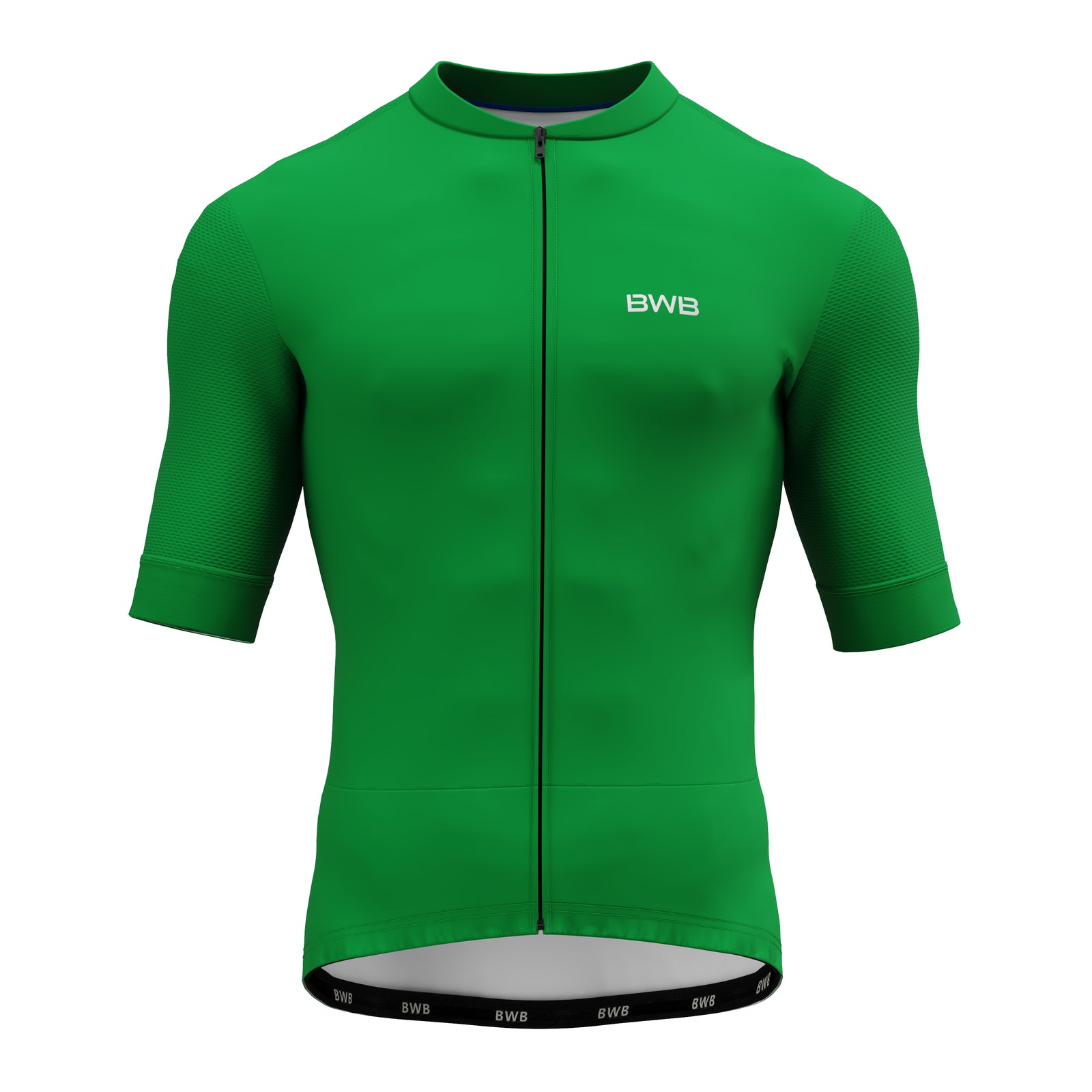 BWB Men's Pro Green Short Sleeve Summer Cycling Jersey