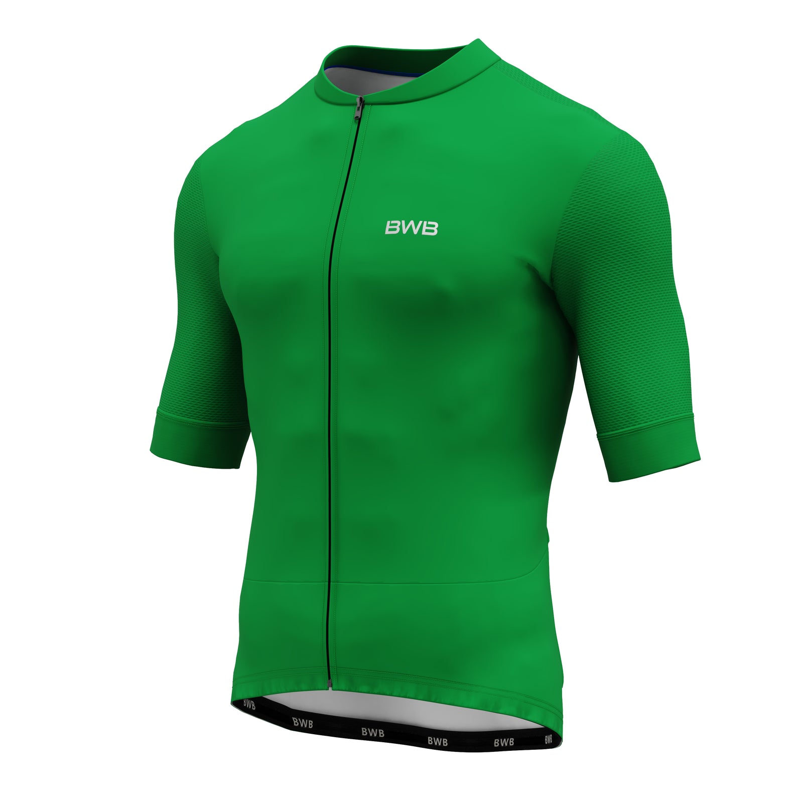 BWB Men's Pro Green Short Sleeve Summer Cycling Jersey
