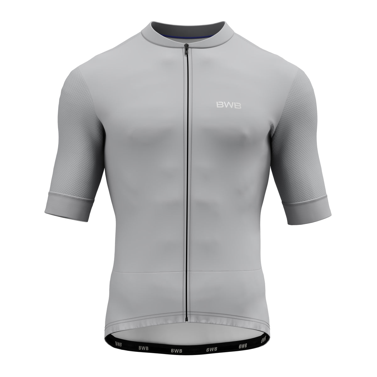 BWB Men's Pro Grey Short Sleeve Summer Cycling Jersey