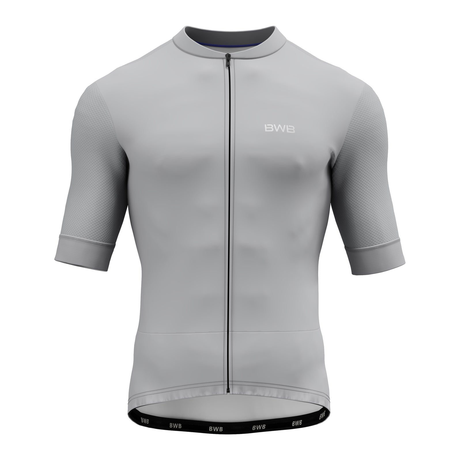 BWB Men's Pro Grey Short Sleeve Summer Cycling Jersey