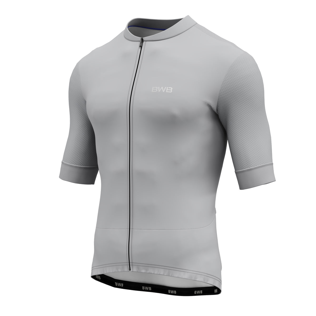 BWB Men's Pro Grey Short Sleeve Summer Cycling Jersey