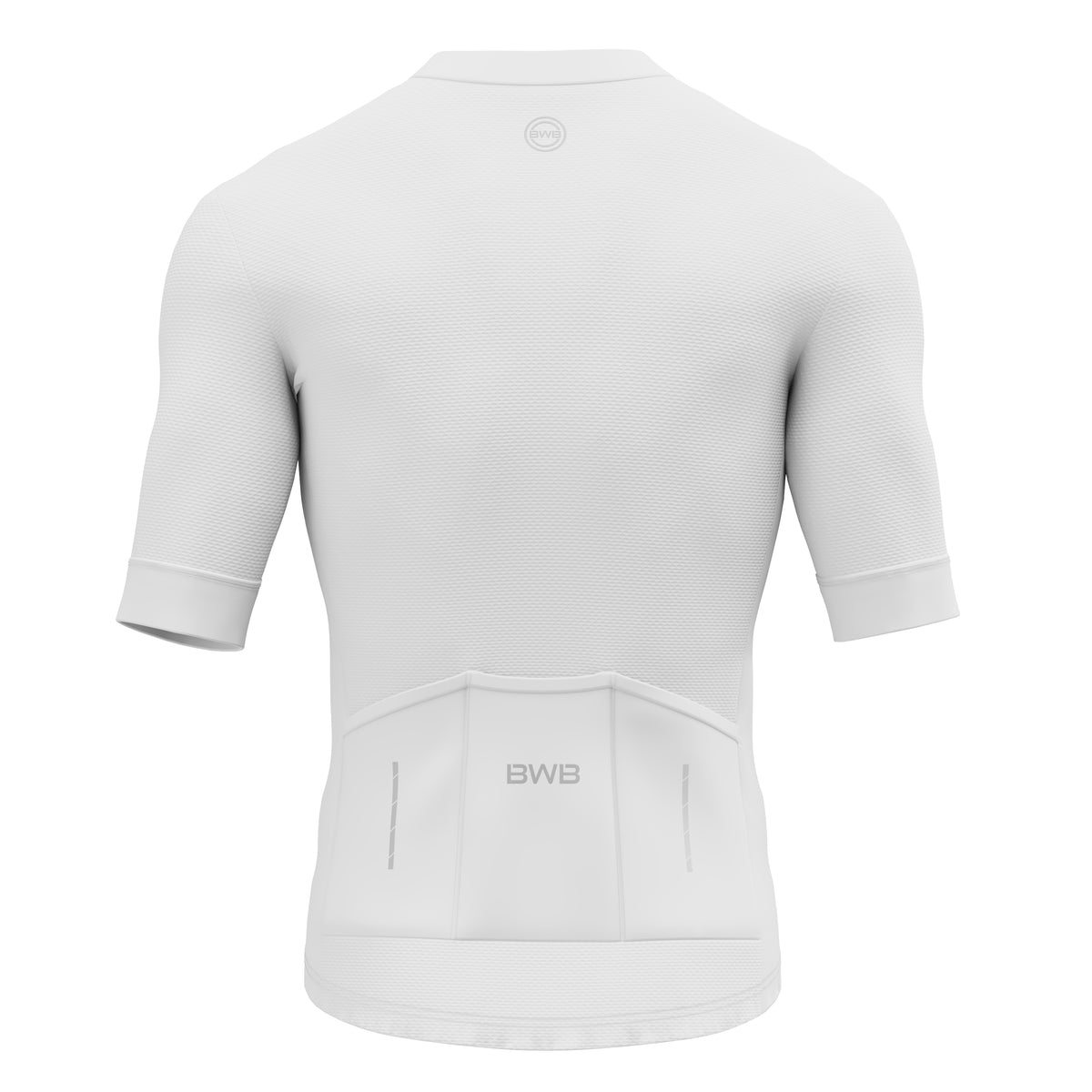 BWB Men's Pro White Short Sleeve Summer Cycling Jersey