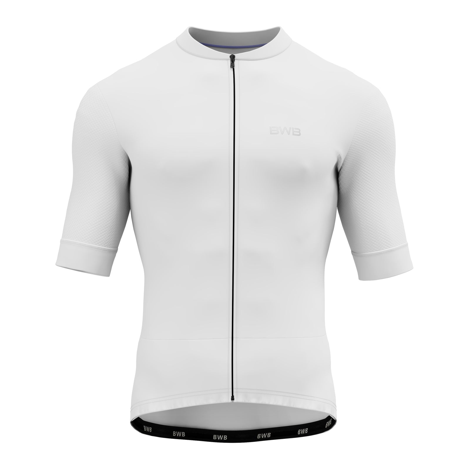 BWB Men's Pro White Short Sleeve Summer Cycling Jersey