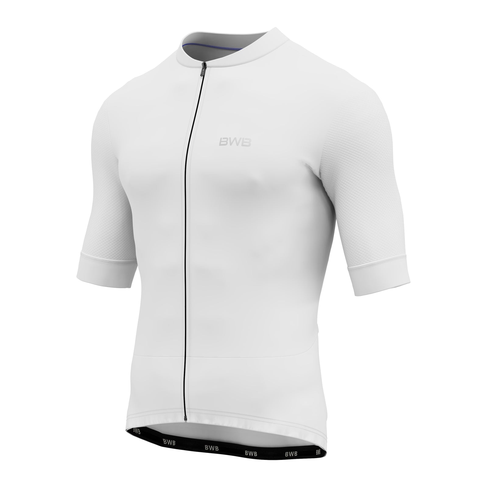 BWB Men's Pro White Short Sleeve Summer Cycling Jersey