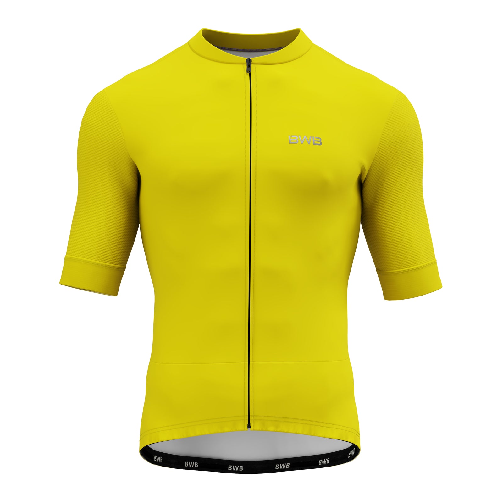 BWB Men's Pro Yellow Short Sleeve Summer Cycling Jersey