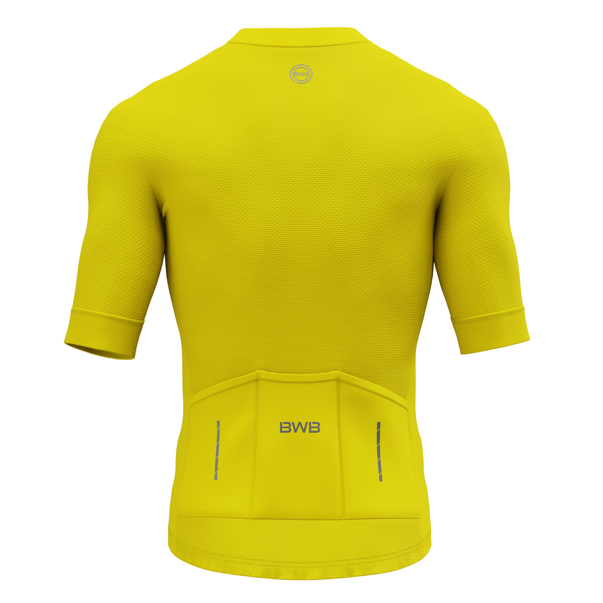 BWB Men's Pro Yellow Short Sleeve Summer Cycling Jersey