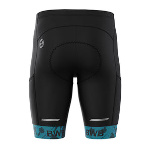 BWB Men’s Essential Black & Blue Gel Padded Summer Cycling Cargo Shorts