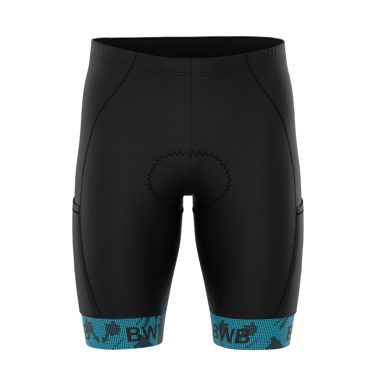 BWB Men’s Essential Black & Blue Gel Padded Summer Cycling Cargo Shorts