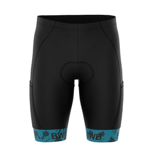 BWB Men’s Essential Black & Blue Gel Padded Summer Cycling Cargo Shorts