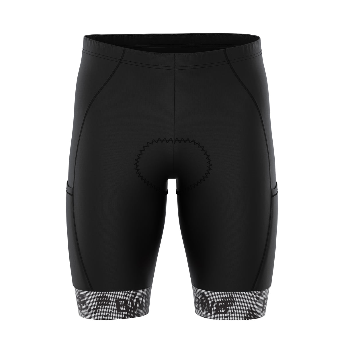 BWB Men’s Essential Black & Grey Gel Padded Summer Cycling Cargo Shorts