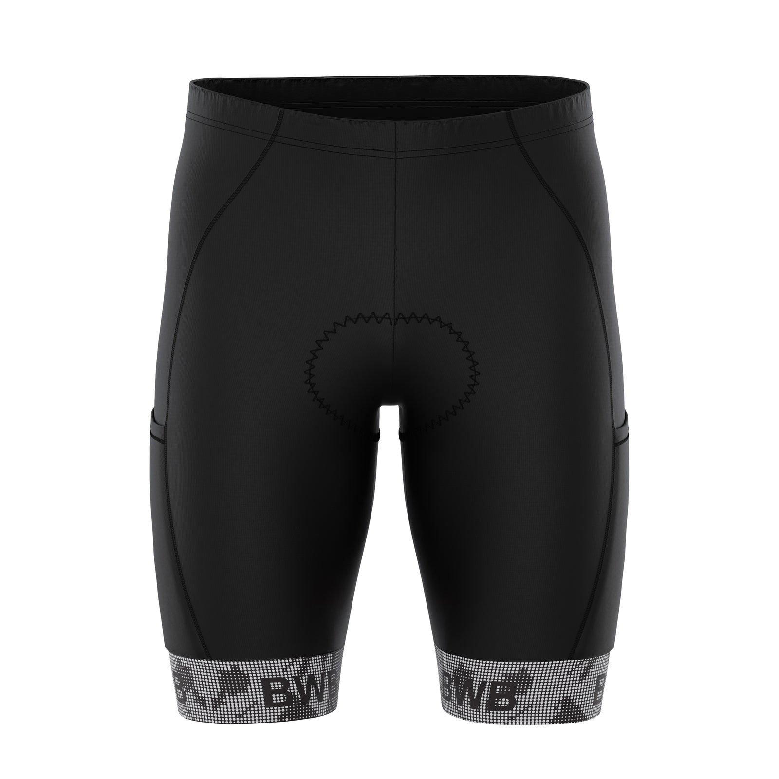 BWB Men’s Essential Black & Grey Gel Padded Summer Cycling Cargo Shorts