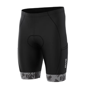 BWB Men’s Essential Black & Grey Gel Padded Summer Cycling Cargo Shorts