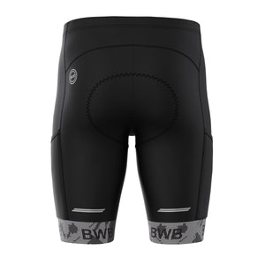 BWB Men’s Essential Black & Grey Gel Padded Summer Cycling Cargo Shorts