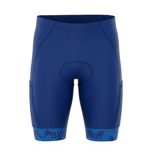 BWB Men’s Essential Navy Blue Gel Padded Summer Cycling Cargo Shorts