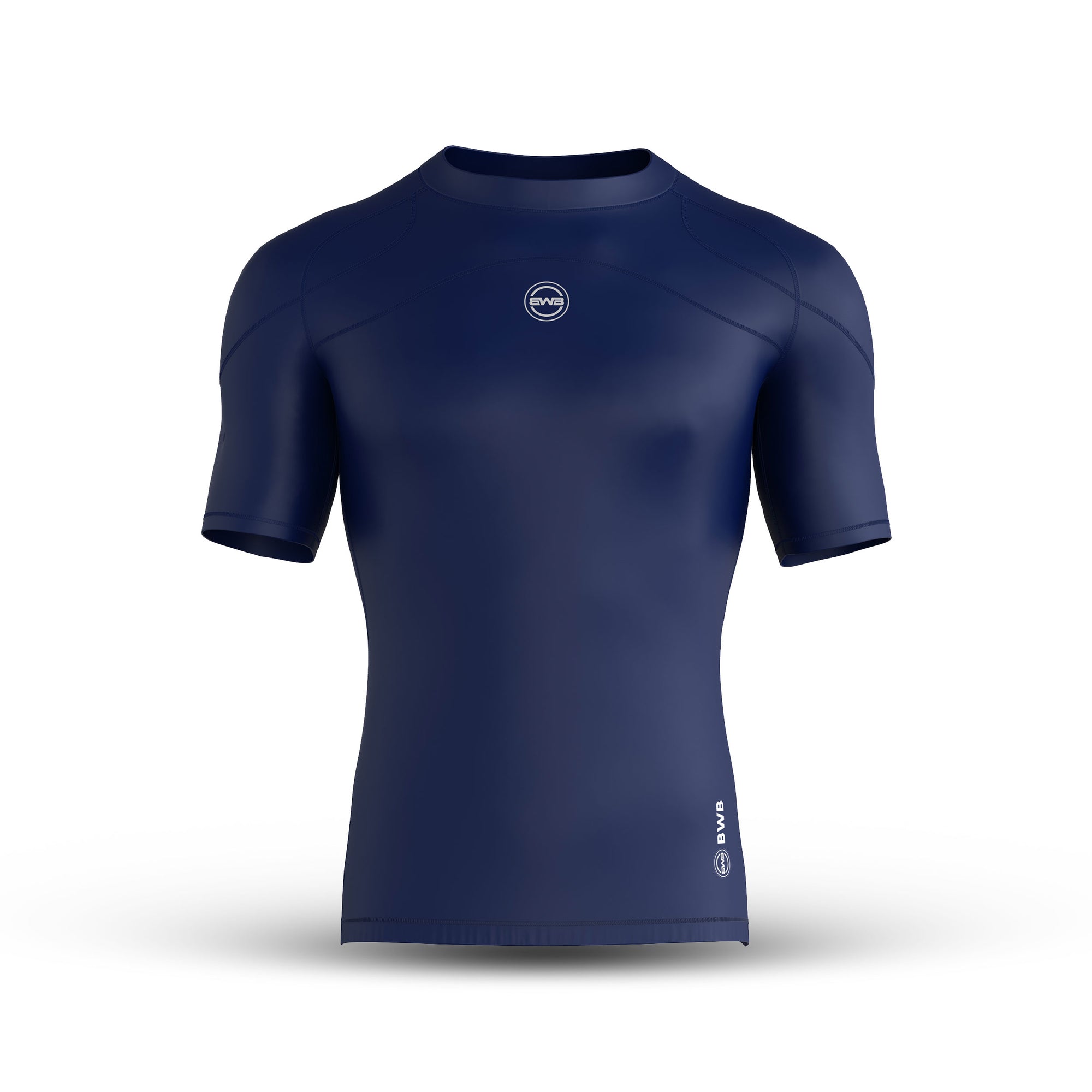 Men's Navy Blue Short Sleeve Baselayer Compression Shirt & Shorts Set