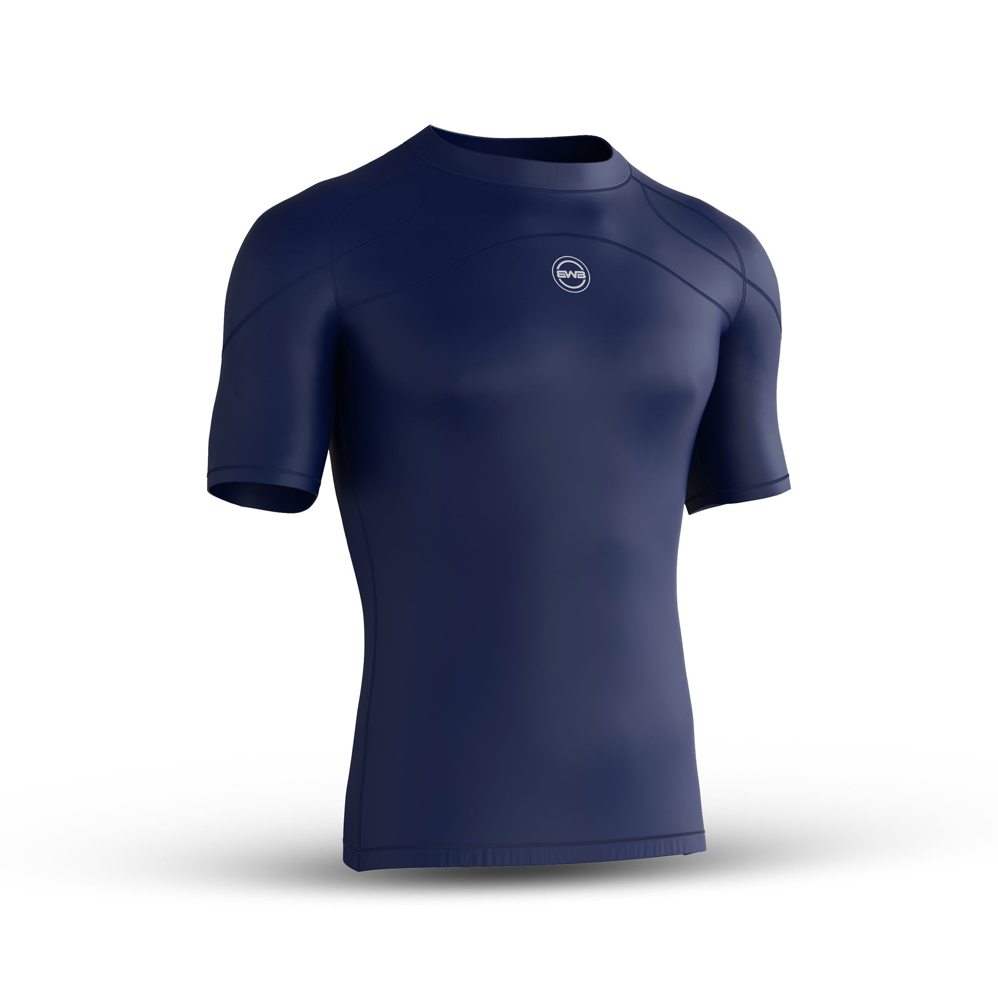 BWB Men's Navy Blue Short Sleeve Compression Shirt