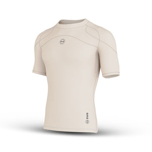 BWB Men's Beige Short Sleeve Compression Shirt