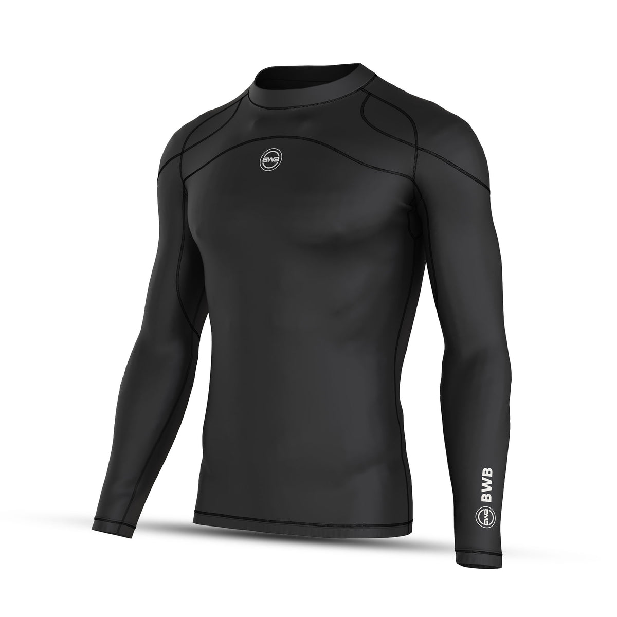Bwb Men Men's Black Long Sleeve Top Baselayer Compression Shirt - BWB Sports®