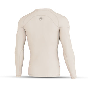 BWB Men's Beige Long Sleeve Baselayer Compression Shirt