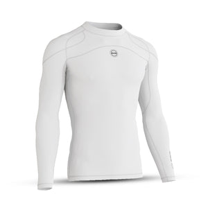 BWB Men's White Long Sleeve Baselayer Compression Shirt