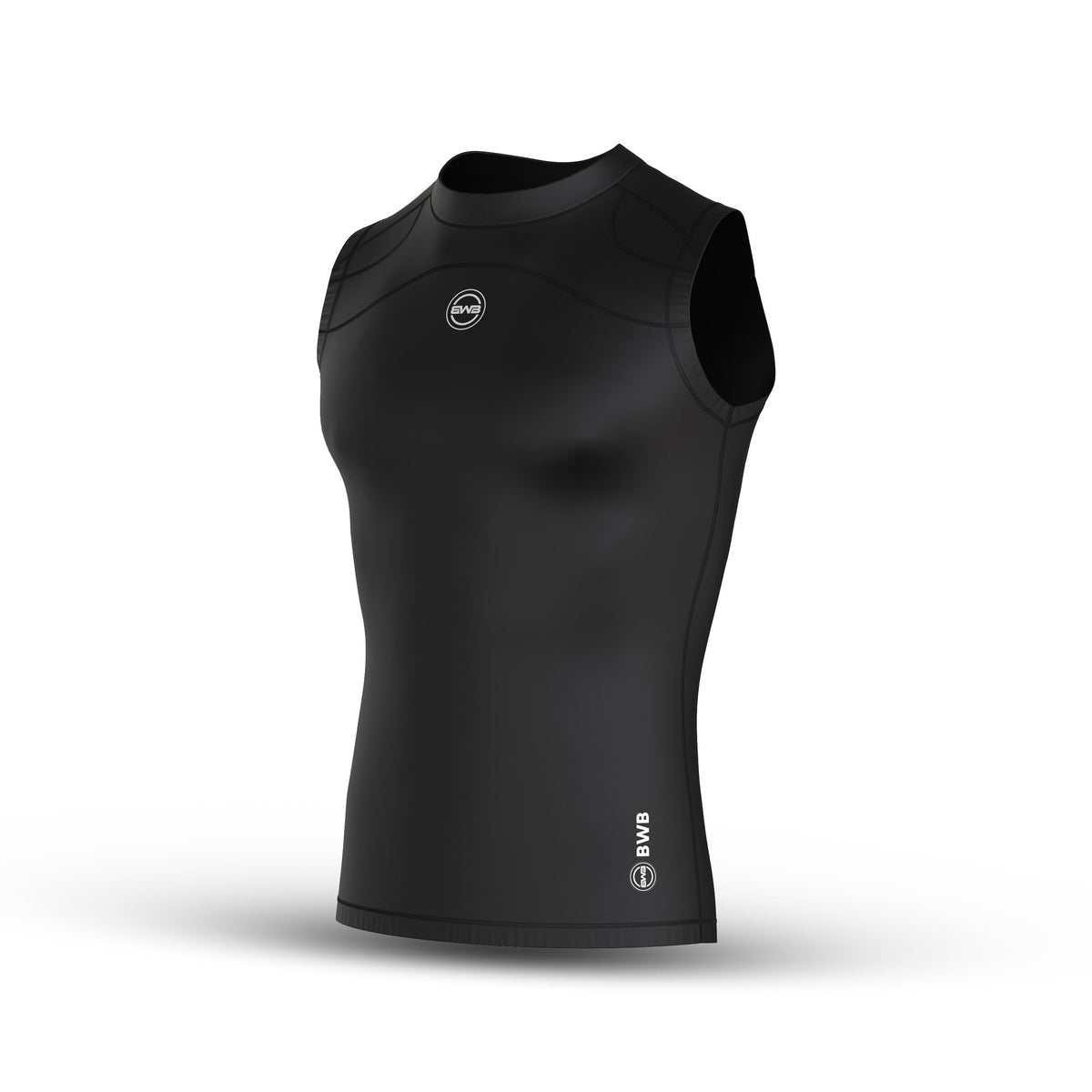 BWB Men's Black Compression Top Sleeveless