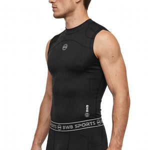 BWB Men's Black Compression Top Sleeveless
