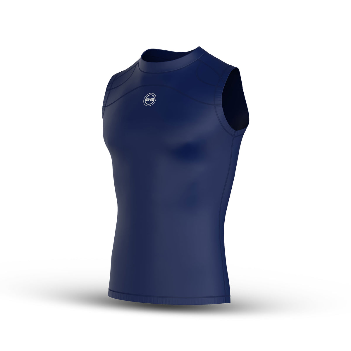 Navy Blue Men's Sleeveless Compression Shirt & Gym Shorts Set with Free No-Show Socks