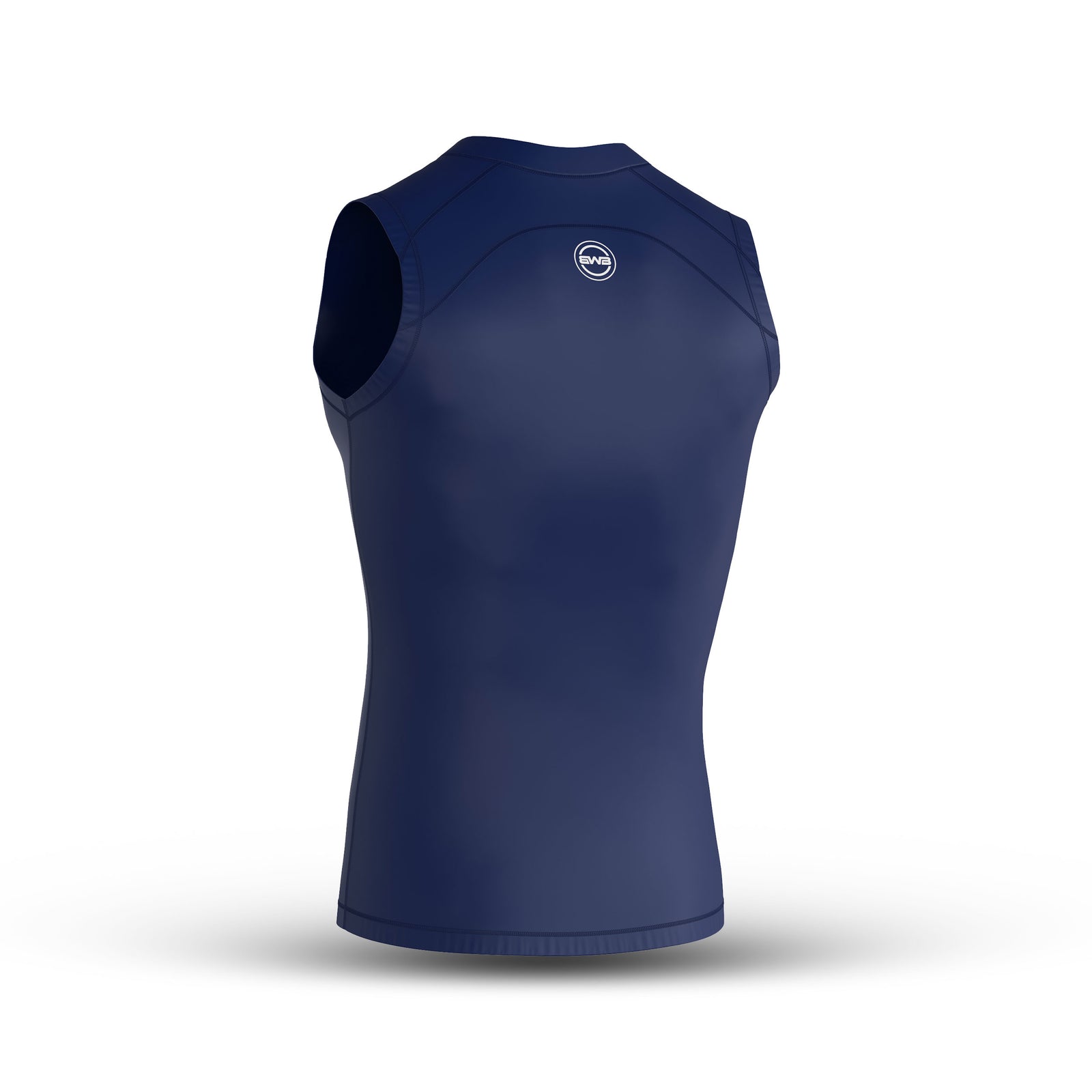 BWB Men's Compression  Sleeveless Shirt  +  Running Shorts Set - Navy Blue