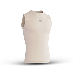 Men's Beige Sleeveless Compression Shirt & Gym Shorts Set