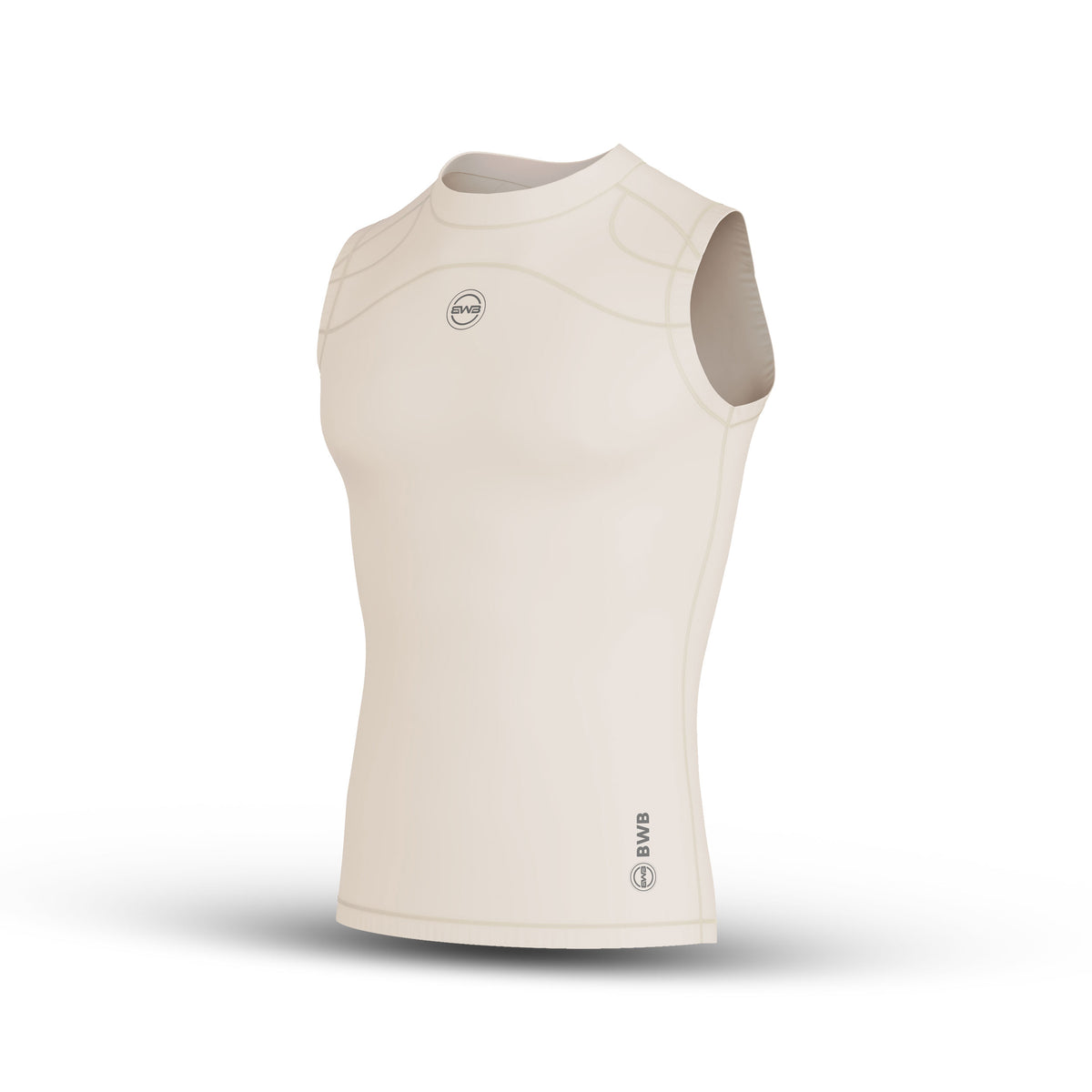 Men's Beige Sleeveless Compression Shirt & Gym Shorts Set