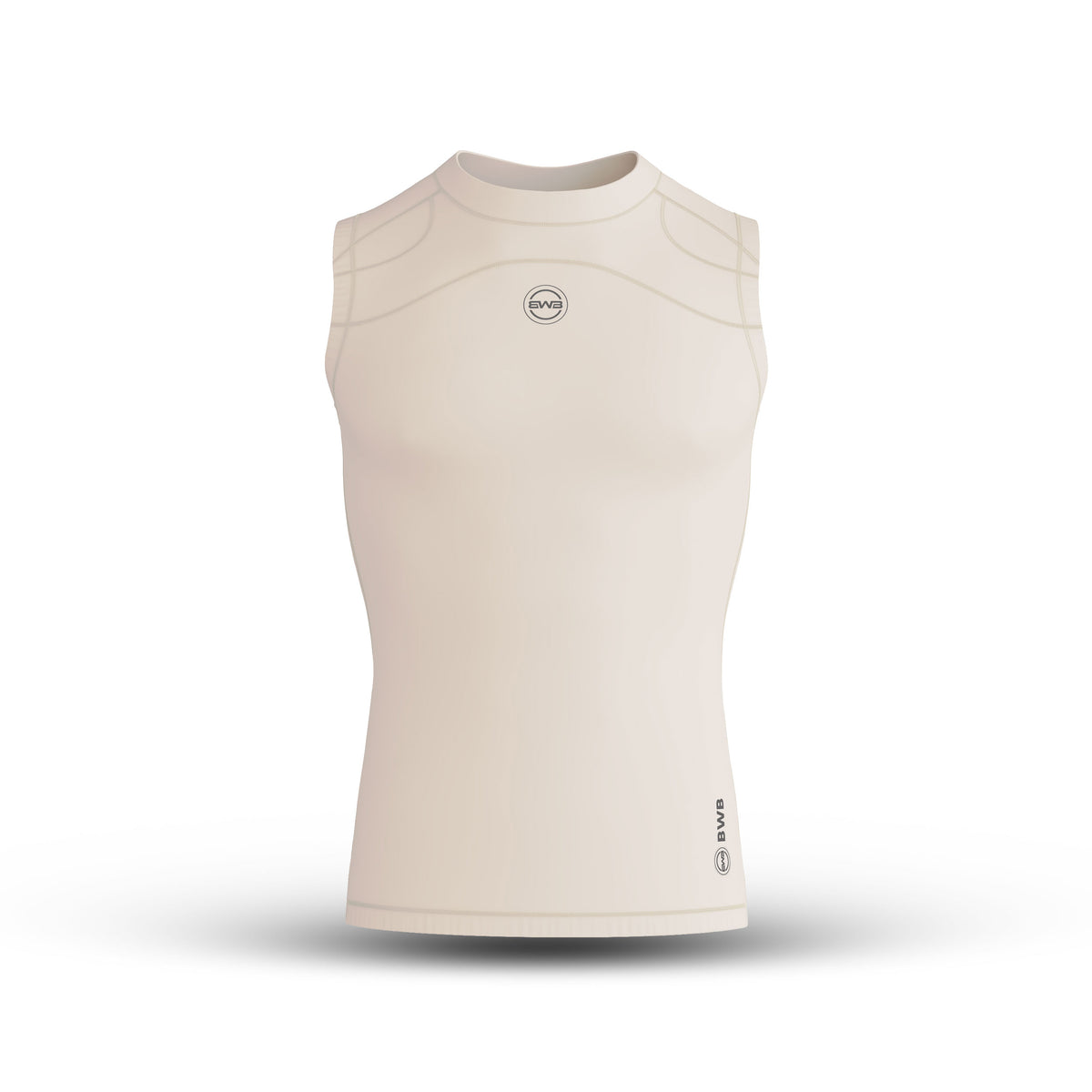Men's Beige Sleeveless Compression Shirt & Gym Shorts Set