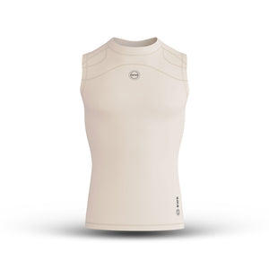 Men's Beige Sleeveless Compression Shirt & Gym Shorts Set