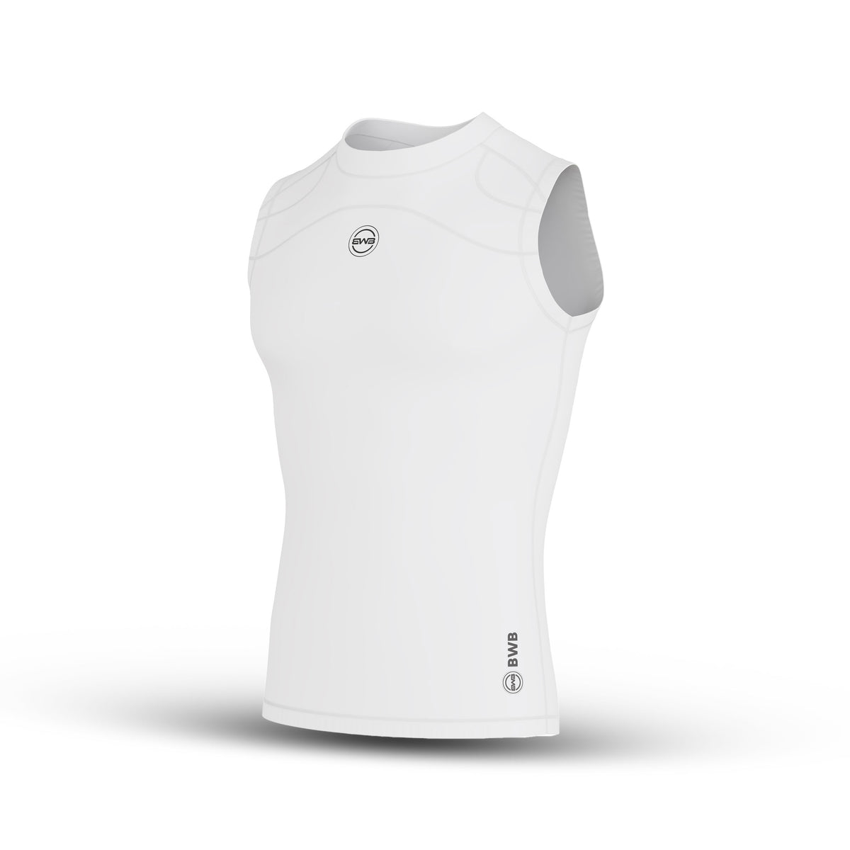 Men's White Sleeveless Compression Shirt & Gym Shorts Set