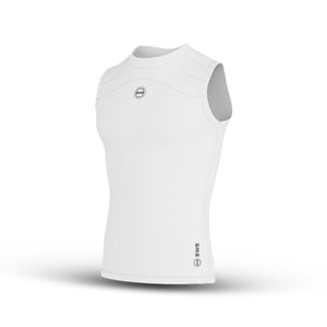 Men's White Sleeveless Compression Shirt & Gym Shorts Set