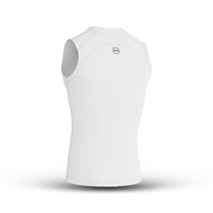 Men's White Sleeveless Compression Shirt & Gym Shorts Set