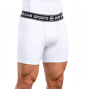 BWB Men's White Boxer Shorts – Breathable Sports Underwear