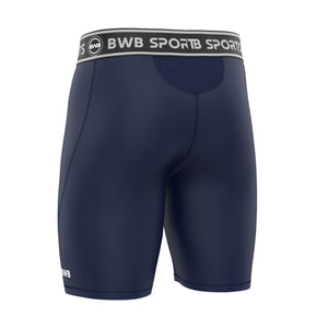 BWB Men's Navy Blue Compression Shorts