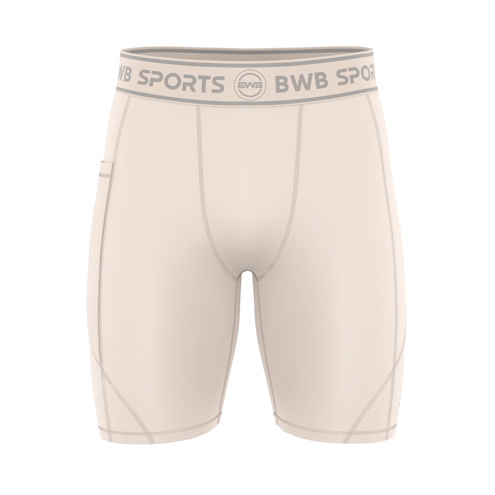 BWB Men's Beige Compression Shorts